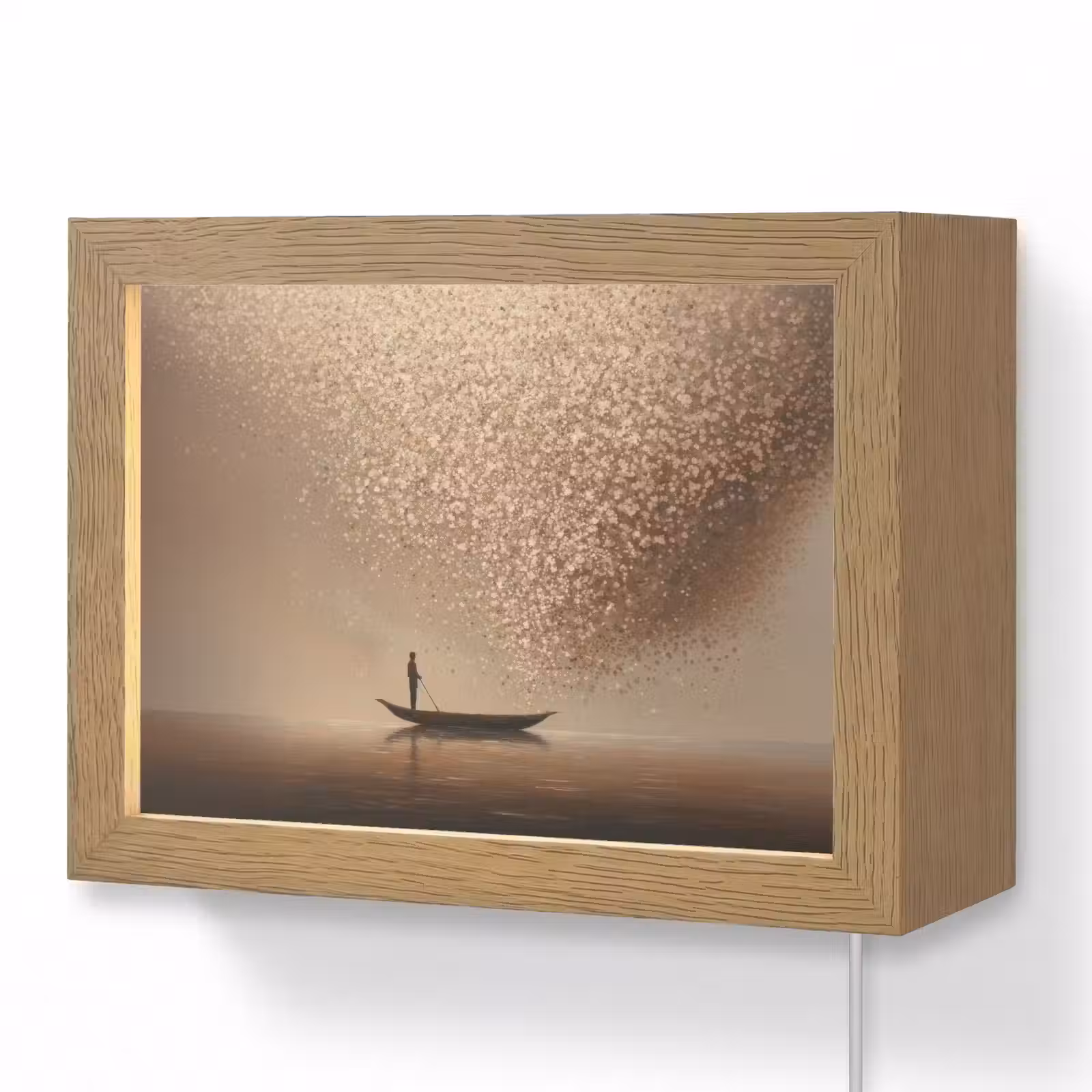 Lightbox - Wandleuchte - Boot - Blätter - Gold - Wasser — 1