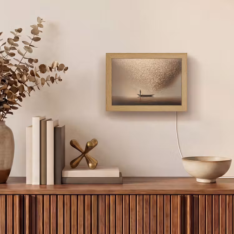 Lightbox - Wandleuchte - Boot - Blätter - Gold - Wasser — 4