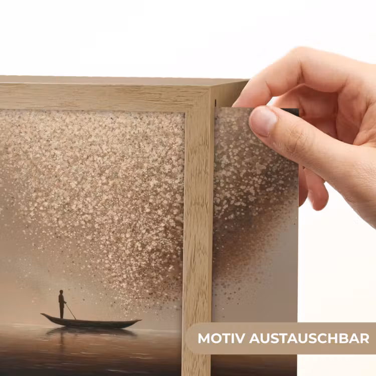 Lightbox - Wandleuchte - Boot - Blätter - Gold - Wasser — 6