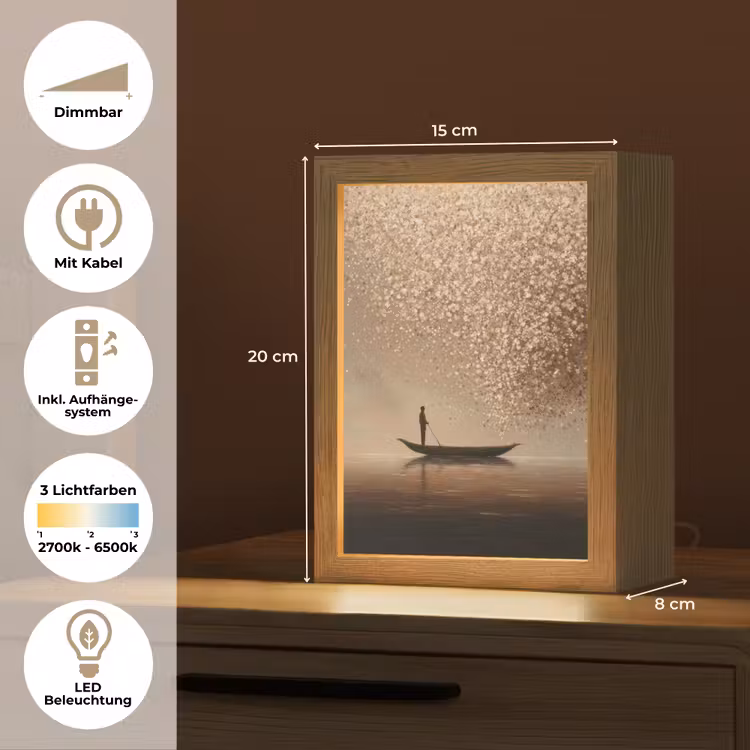 Tischlampe - Boot - Blätter - Gold - Wasser — 6