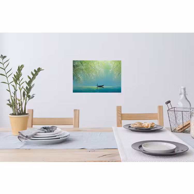Wandtattoo – Boot - Wasser - Blätter - Blüten — 4