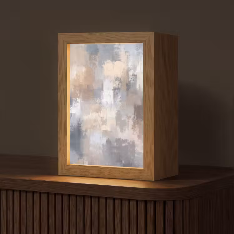 Tischlampe - Pinselstriche - Malerei - Beige — 1