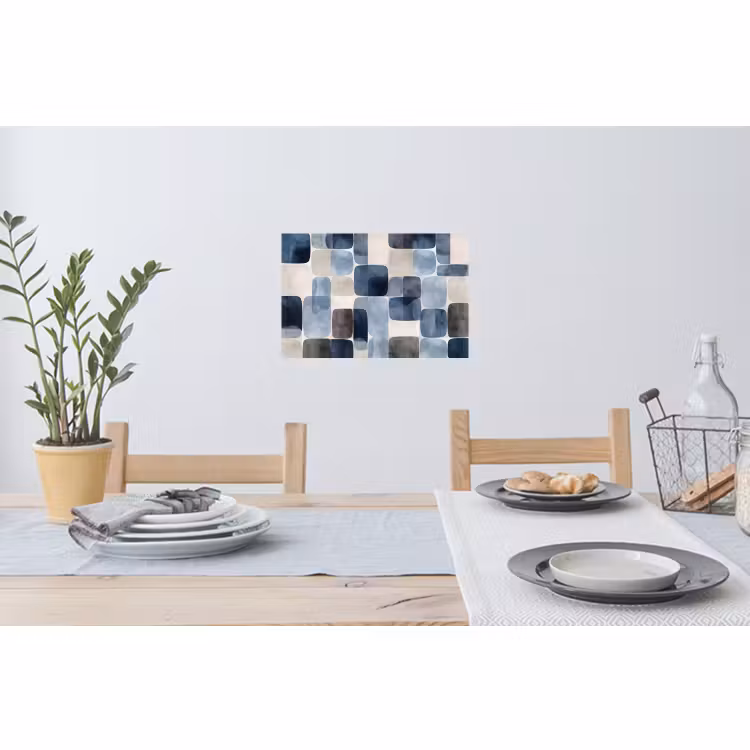 Wandtattoo – Muster - Blau - Quadrate — 4