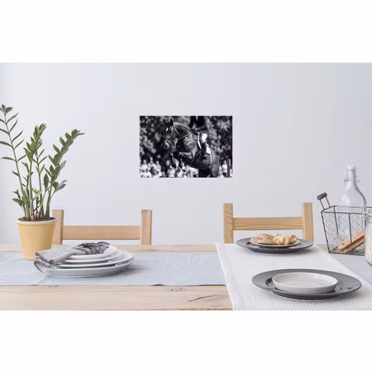 Wandtattoo – Springen - Pferd - Schwarz - Weiß — 4