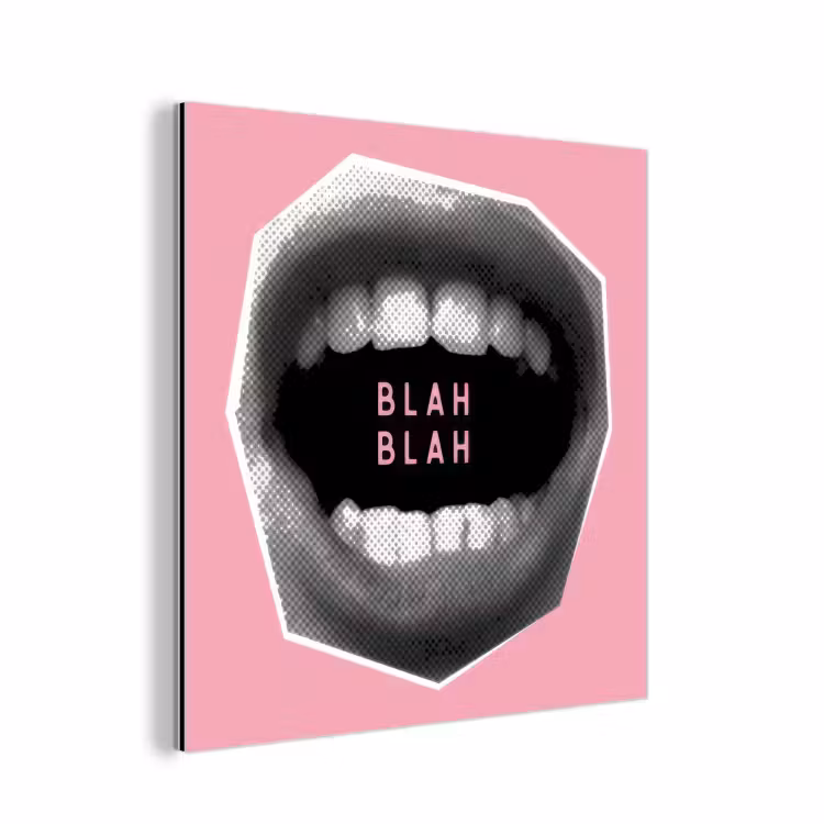 Alu-Dibond-Bild - Mund - BLAH BLAH - Rosa — 1
