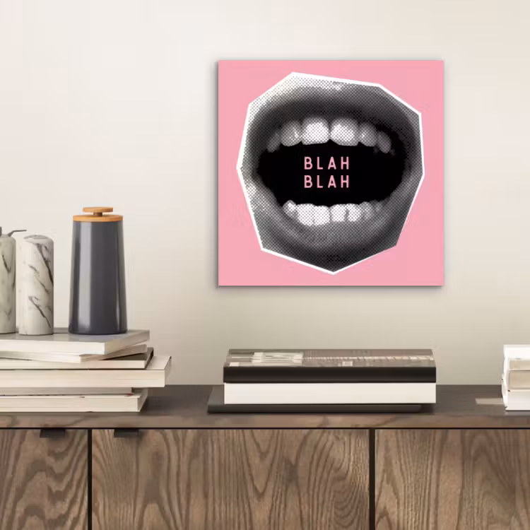 Alu-Dibond-Bild - Mund - BLAH BLAH - Rosa — 2