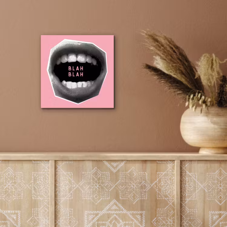 Alu-Dibond-Bild - Mund - BLAH BLAH - Rosa — 5
