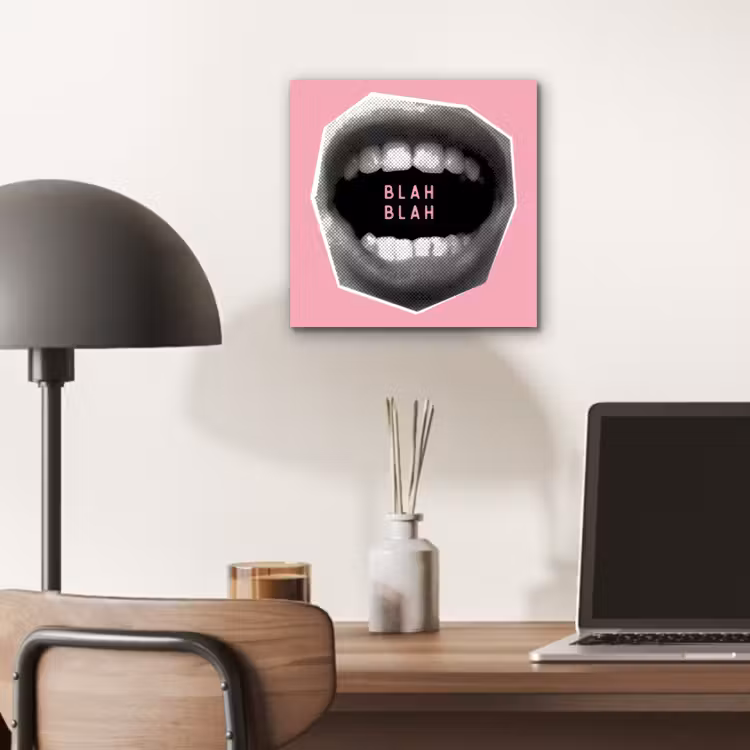 Alu-Dibond-Bild - Mund - BLAH BLAH - Rosa — 6