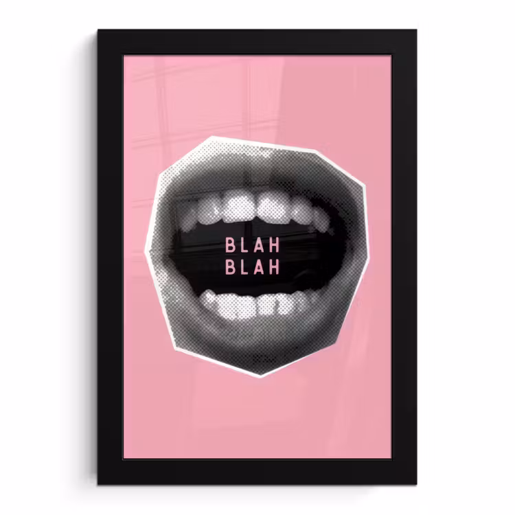 Bilder mit Rahmen - Mund - BLAH BLAH - Rosa — 1