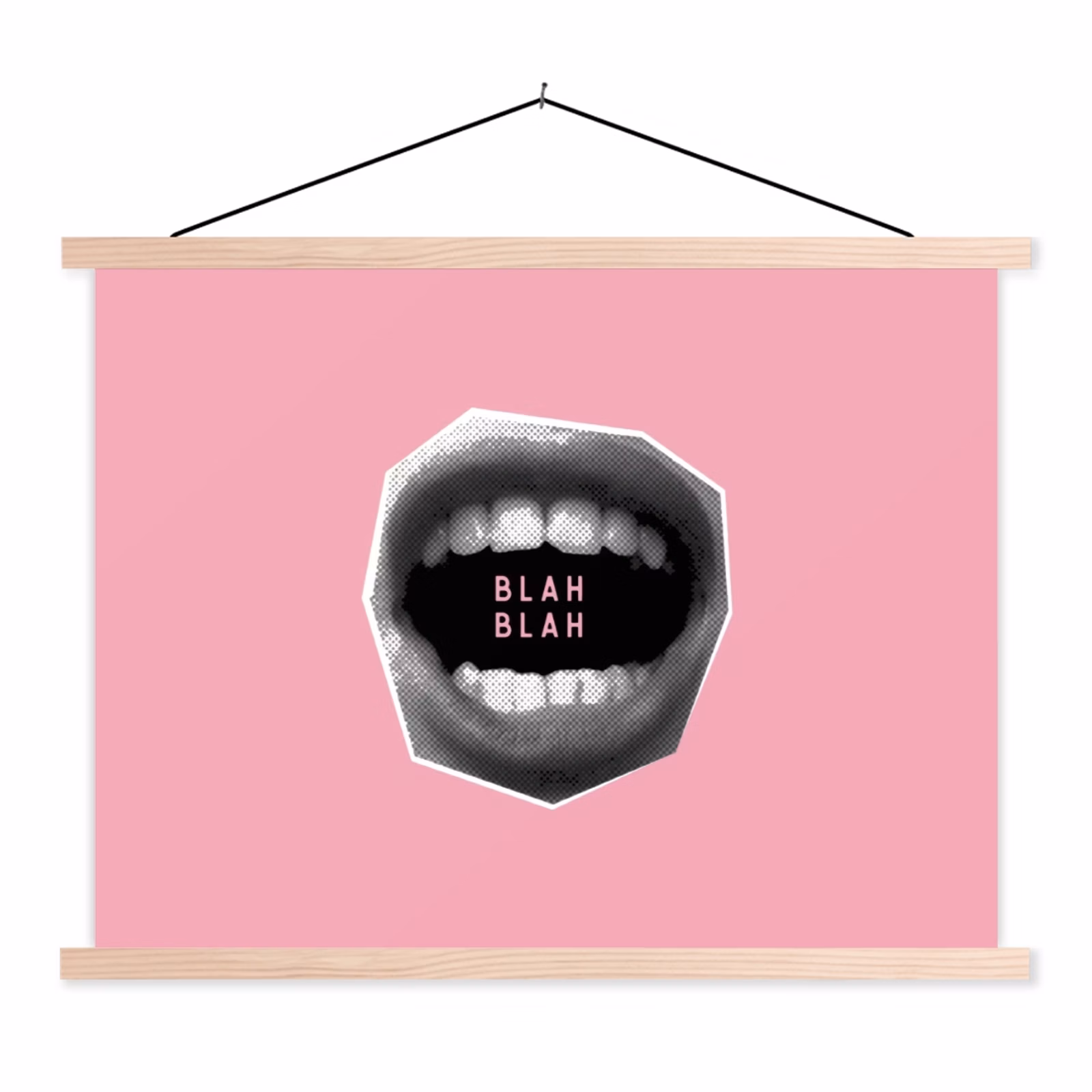 Stoffbild - Mund - BLAH BLAH - Rosa — 1