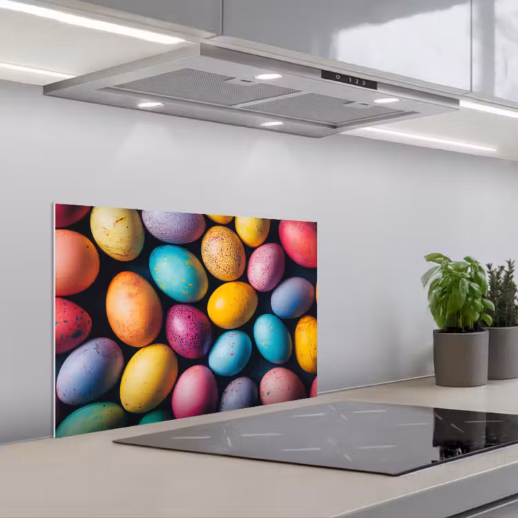 Spritzschutz Küche - Bunt - Ostereier - Spritzer — 1