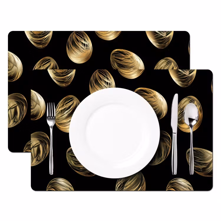 Tischset - 6 Stück - Eier - Gold - Muster — 2