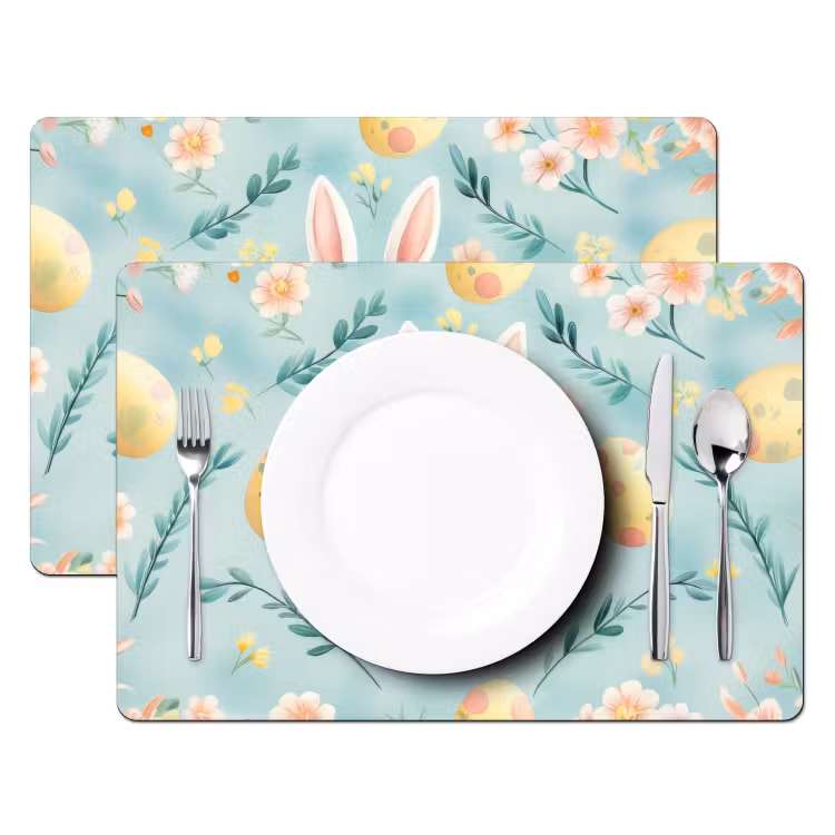Tischset - 6 Stück - Kaninchen - Eier - Äste — 2