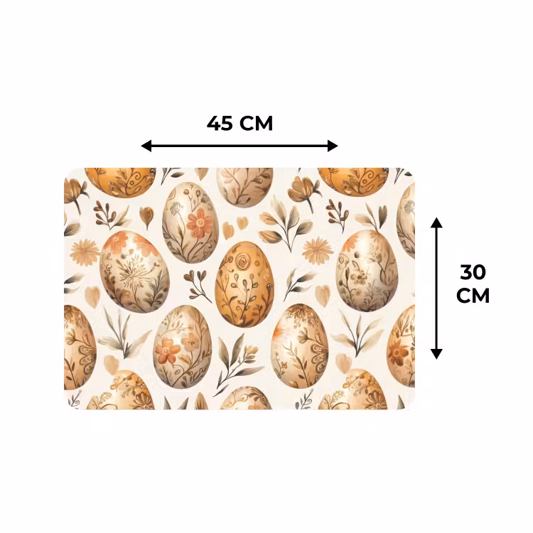 Tischset - 6 Stück - Ostereier - Braun - Blumen — 3