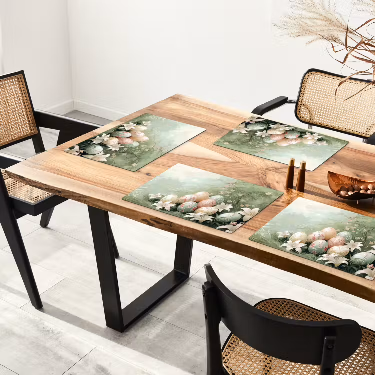 Tischset - 6 Stück - Ostereier - Pastelltöne - Blumen — 3