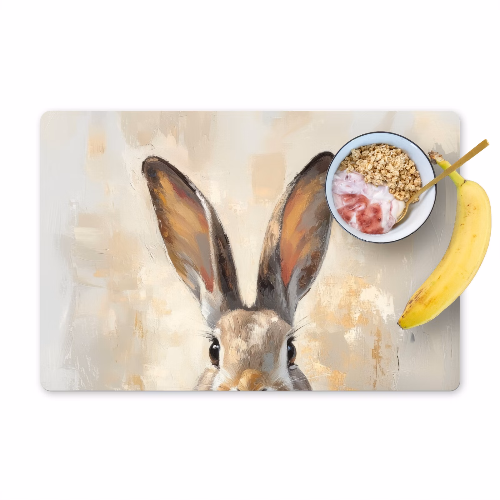 Tischset - 6 Stück - Hase - Ohren - Braun — 1