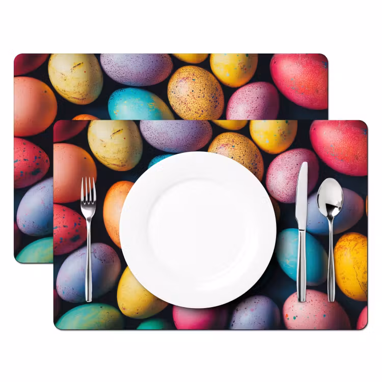 Tischset - 6 Stück - Bunt - Ostereier - Spritzer — 2