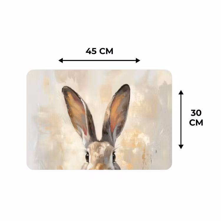 Tischset - 6 Stück - Hase - Ohren - Braun — 3