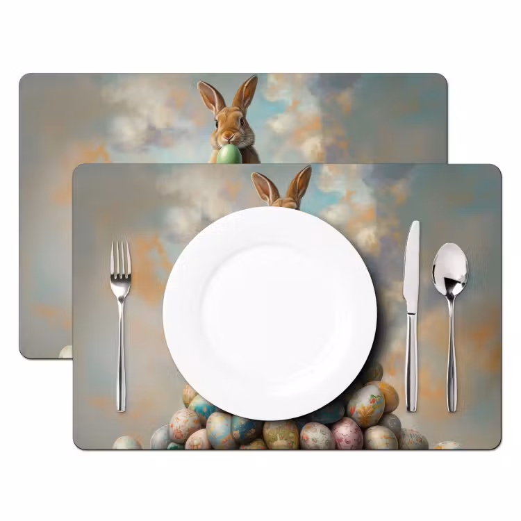 Tischset - 6 Stück - Kaninchen - Eier - Farbenfroh — 2