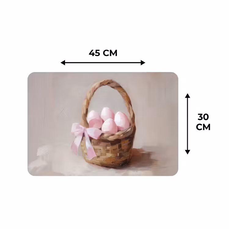 Tischset - 6 Stück - Korb - Eier - Rosa — 3