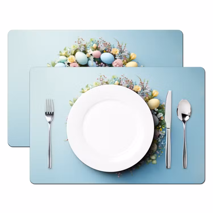 Tischset - 6 Stück - Kranz - Eier - Blumen — 2