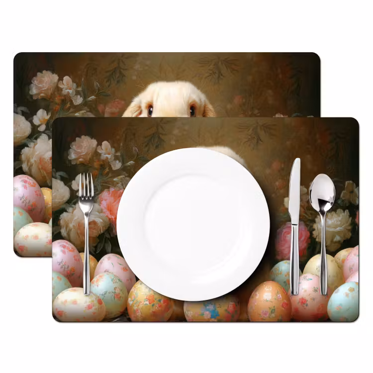 Tischset - 6 Stück - Kaninchen - Ostereier - Stilleben — 2