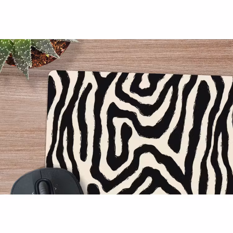 Mauspad - Zebra – Schwarz – Abstrakt — 4
