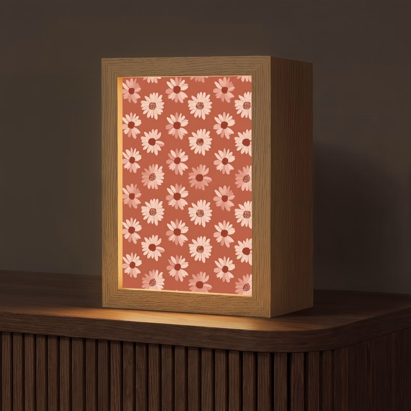 Tischlampe - Gänseblümchen - Retro - Terrakotta — 1