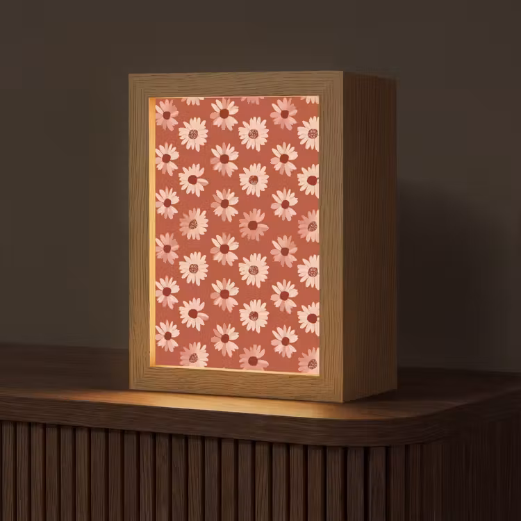 Tischlampe - Gänseblümchen - Retro - Terrakotta — 1