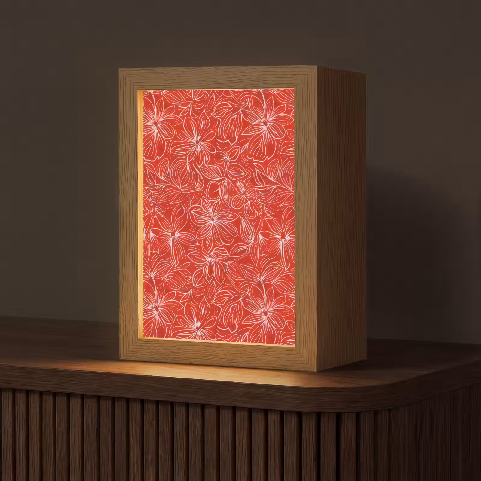 Tischlampe - Blumen - Muster - Rot — 1