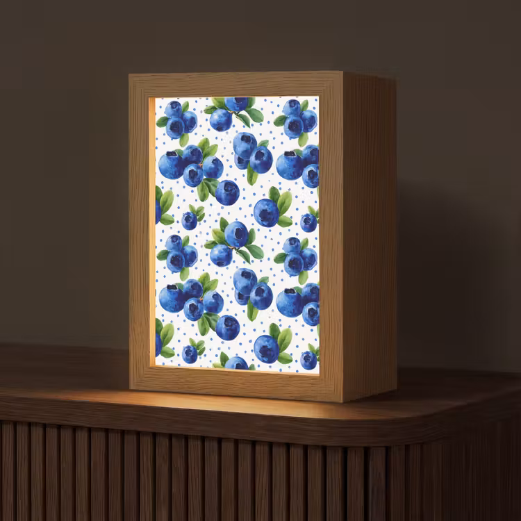 Tischlampe - Beeren - Muster - Blau — 1