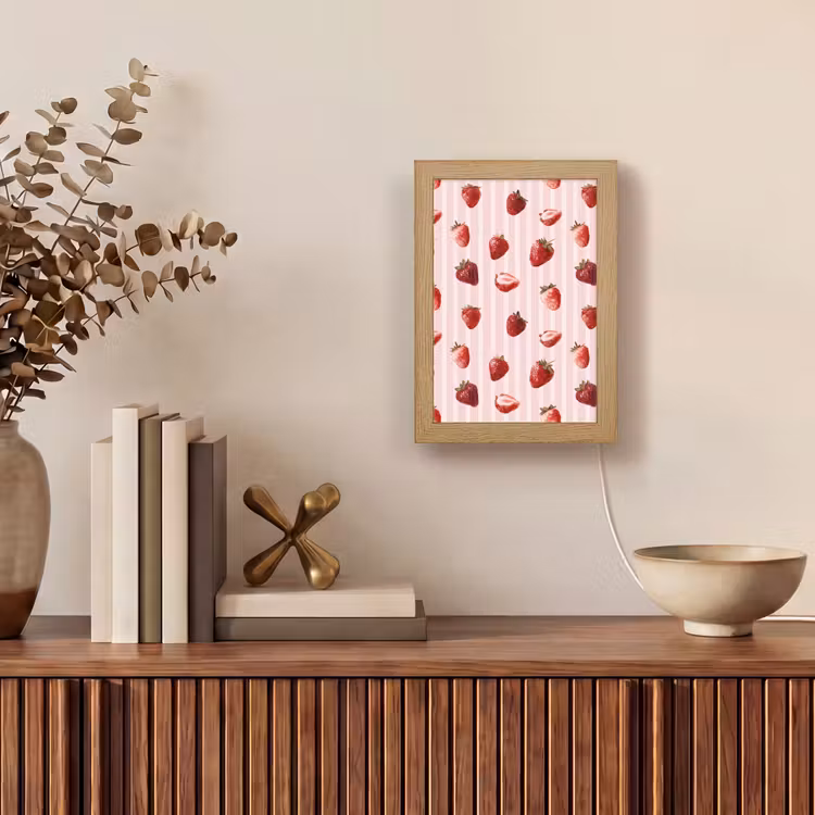 Tischlampe - Streifen - Erdbeere - Rosa — 4