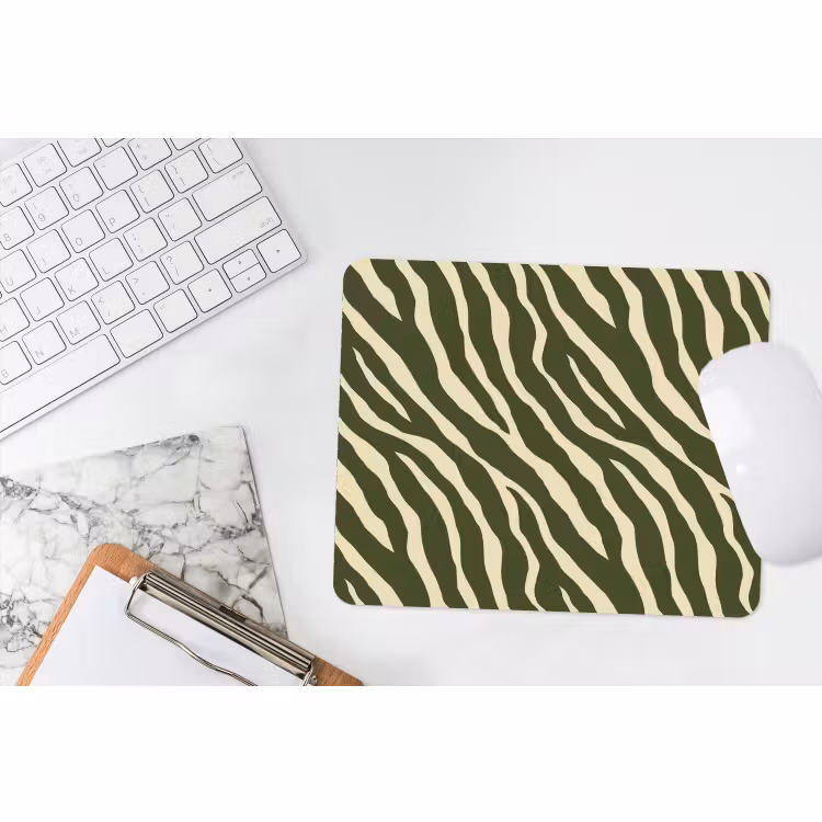 Mauspad - Zebra - Muster - Grün — 2