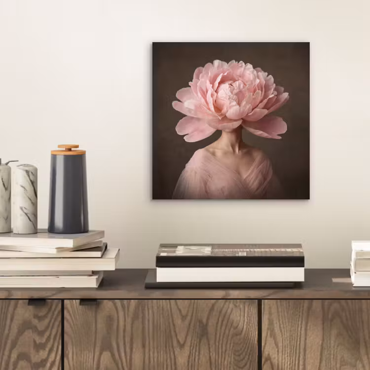 Alu-Dibond-Bild - Gesicht - Rose - Rosa — 2