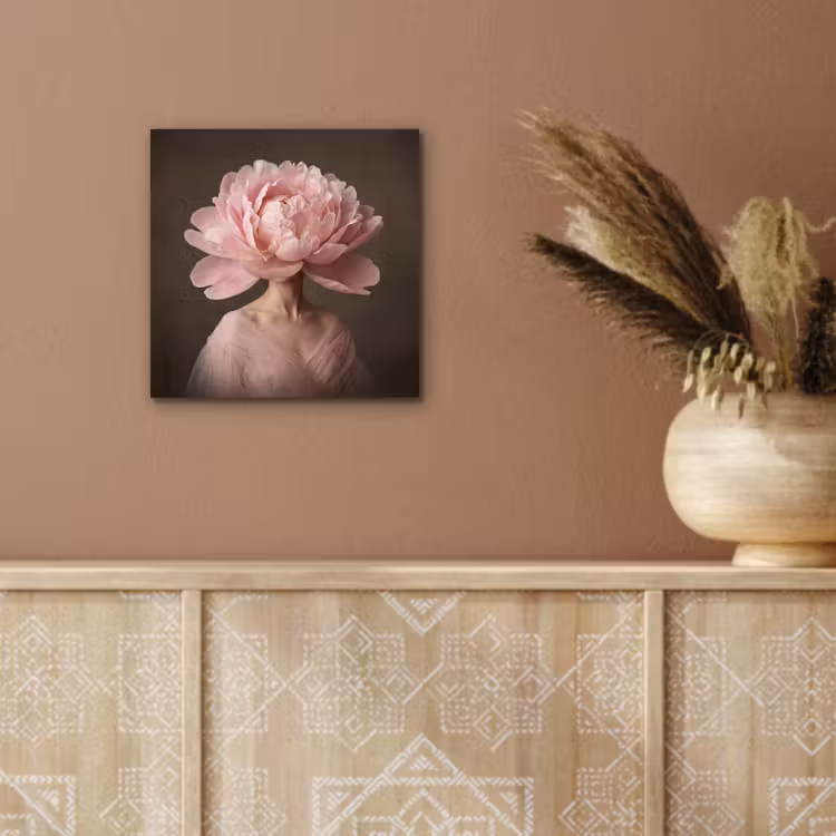 Alu-Dibond-Bild - Gesicht - Rose - Rosa — 5