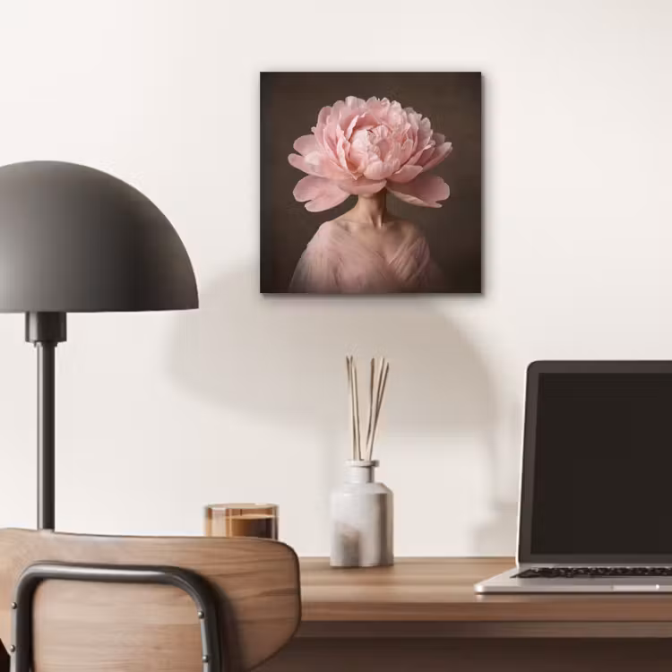 Alu-Dibond-Bild - Gesicht - Rose - Rosa — 6