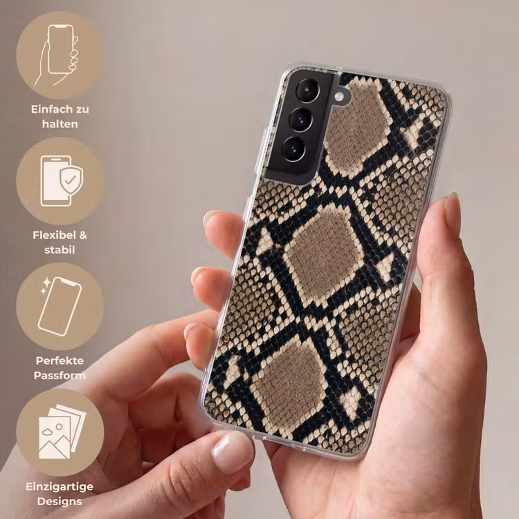 Handyhülle - Schlangendruck - Python - Braun — 4