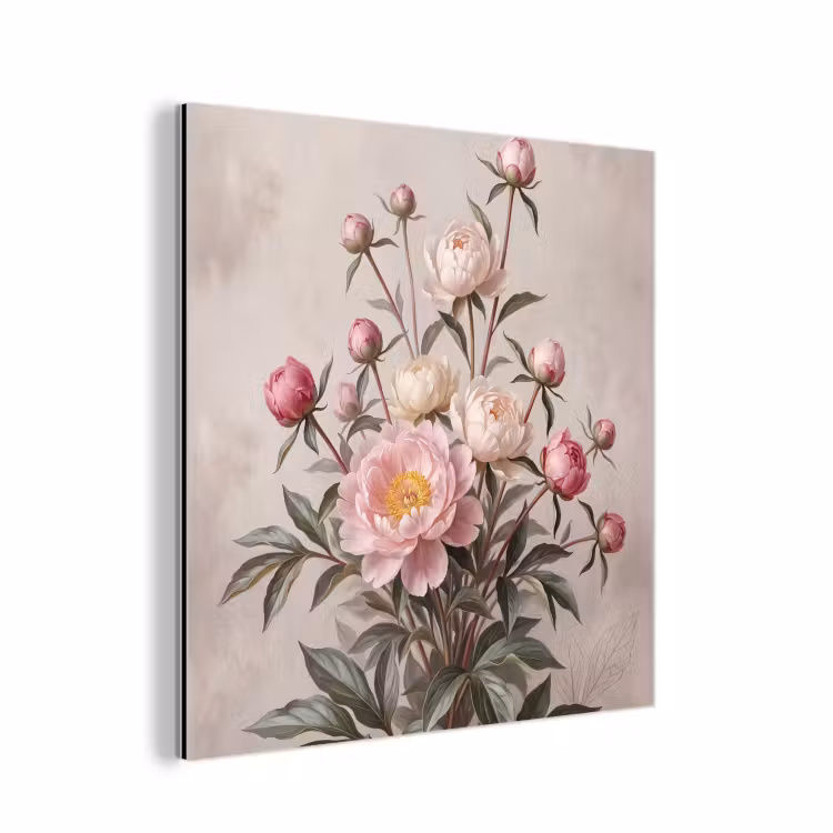 Alu-Dibond-Bild - Pfingstrosen - Strauß - Rosa — 1
