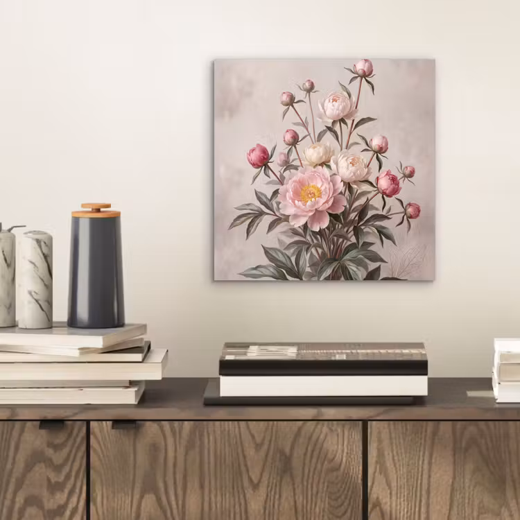 Alu-Dibond-Bild - Pfingstrosen - Strauß - Rosa — 2