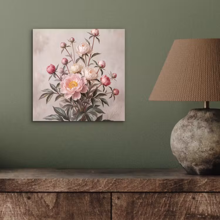 Alu-Dibond-Bild - Pfingstrosen - Strauß - Rosa — 3