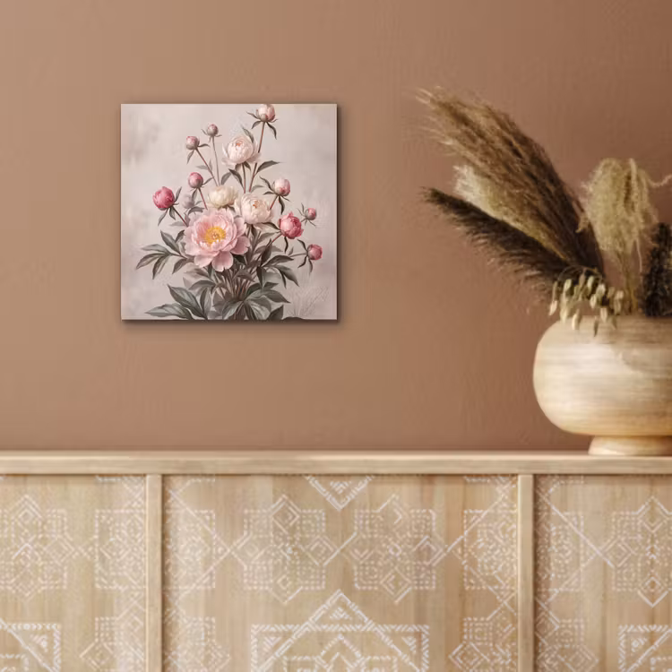 Alu-Dibond-Bild - Pfingstrosen - Strauß - Rosa — 5