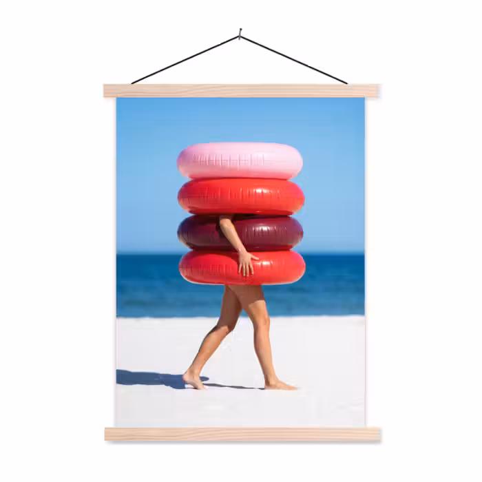 Stoffbild - Menschen – Strand – Sommer – Freizeit – Farbenfroh