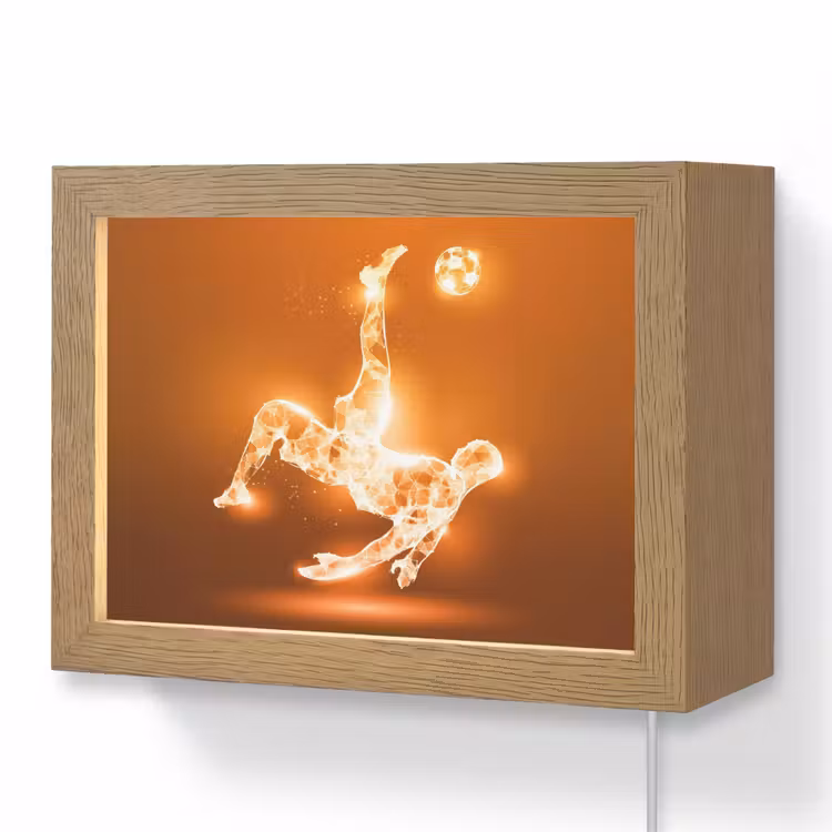 Lightbox - Wandlampe - Kinderzimmer - Fußballer - Orange - Fußball - Omhaal — 1
