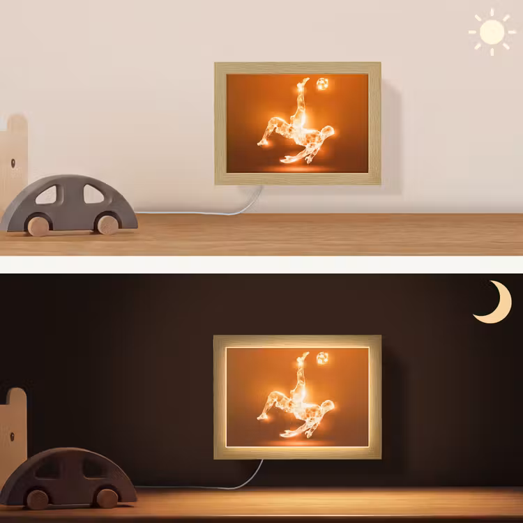 Lightbox - Wandlampe - Kinderzimmer - Fußballer - Orange - Fußball - Omhaal — 4