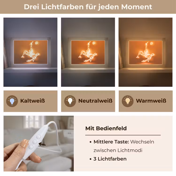 Lightbox - Wandlampe - Kinderzimmer - Fußballer - Orange - Fußball - Omhaal — 7