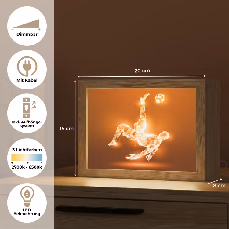 Lightbox - Wandlampe - Kinderzimmer - Fußballer - Orange - Fußball - Omhaal — 8