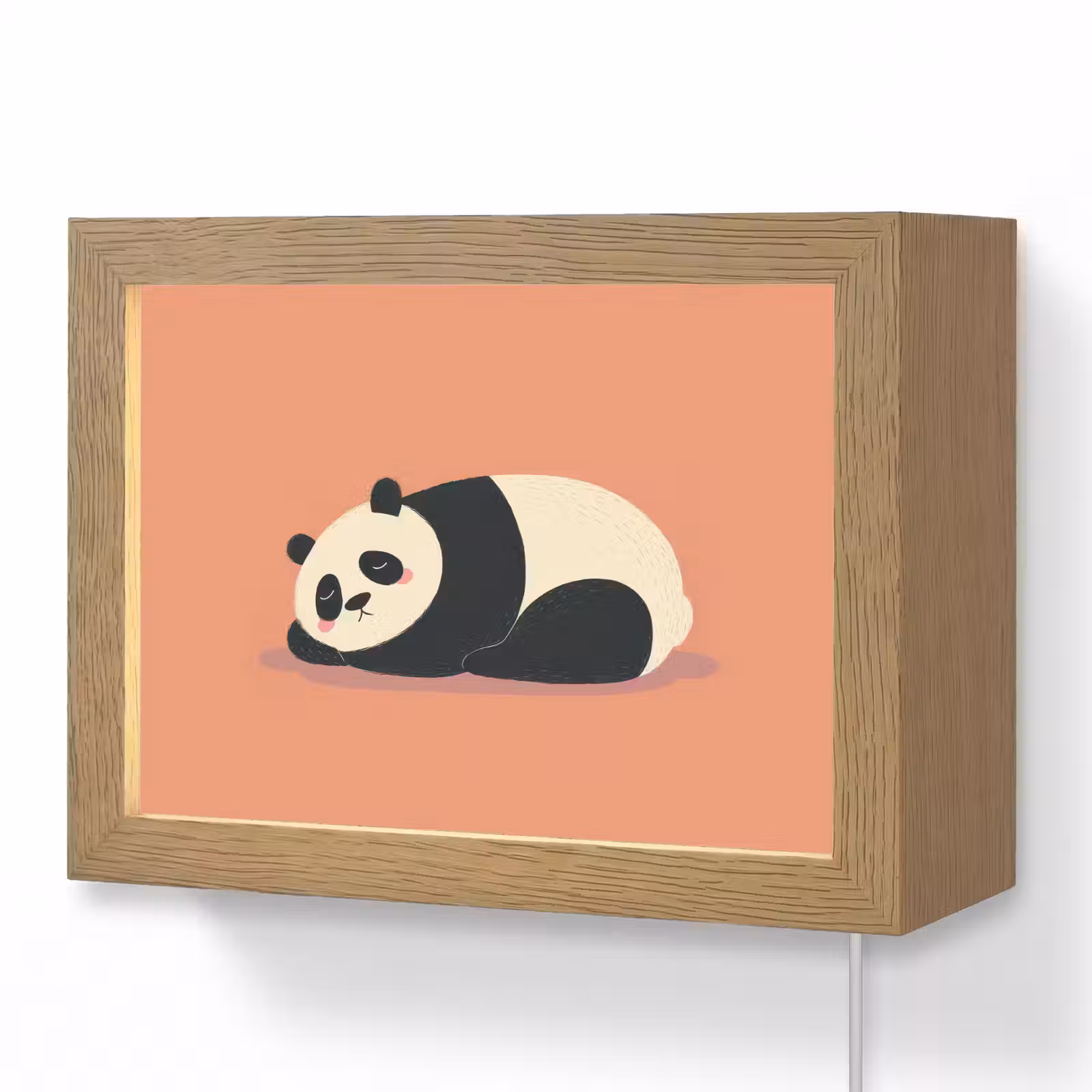 Lightbox - Wandlampe - Kinderzimmer - Panda - Schlafen - Orange — 1