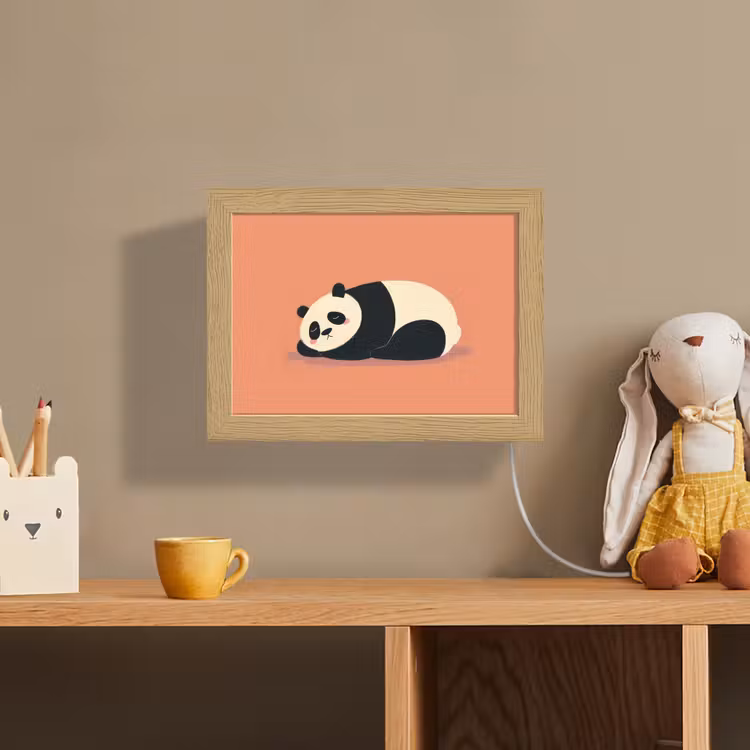 Lightbox - Wandlampe - Kinderzimmer - Panda - Schlafen - Orange — 3