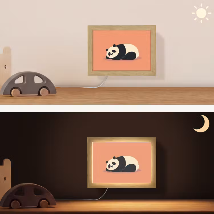 Lightbox - Wandlampe - Kinderzimmer - Panda - Schlafen - Orange — 4