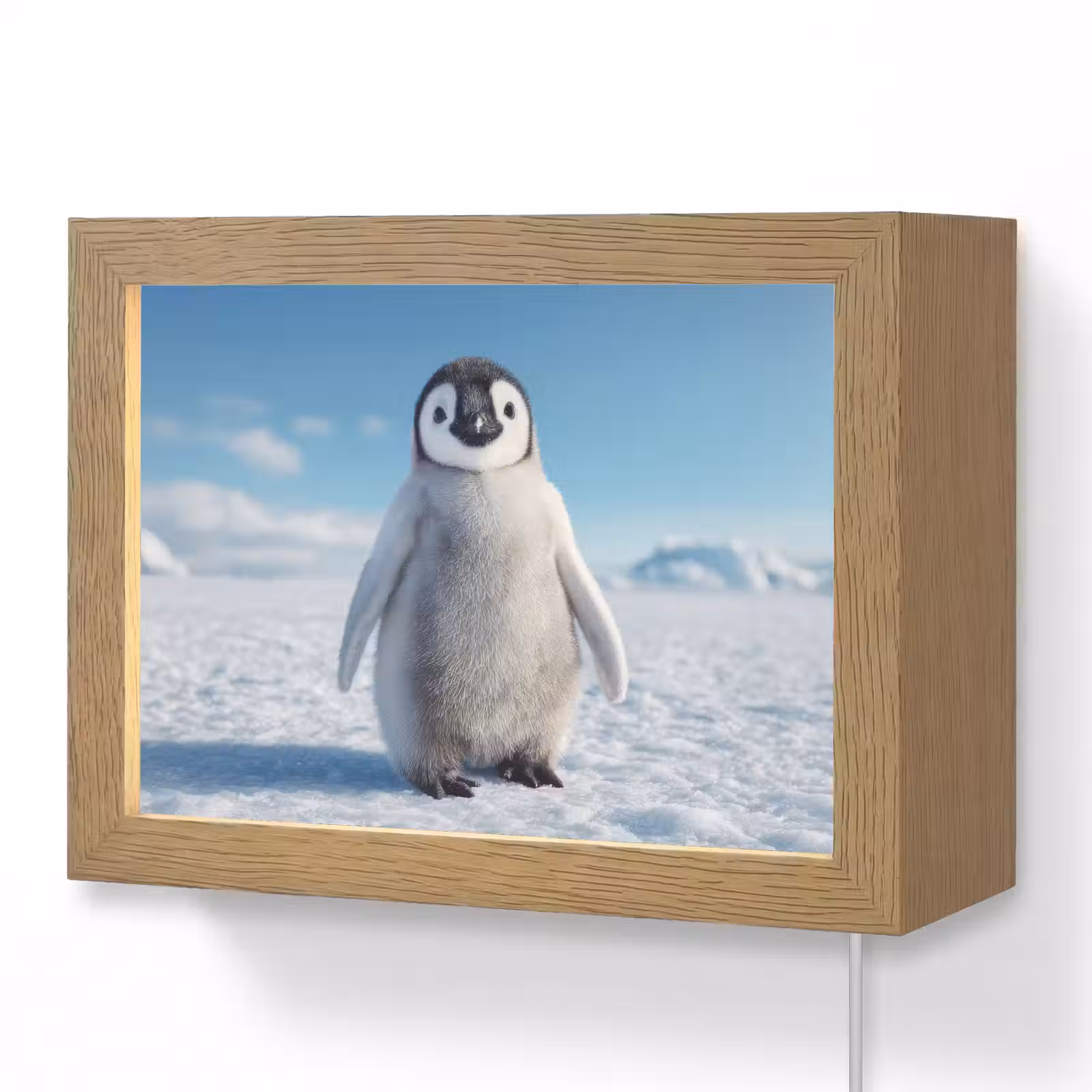 Lightbox - Wandlampe - Kinderzimmer - Pinguin - Schnee - Landschaft - Weiß — 1